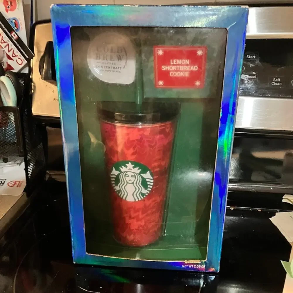 Starbucks 2022 Holiday Tumbler Set 16oz Tumbler Lemon Shortbread Cookie NWT